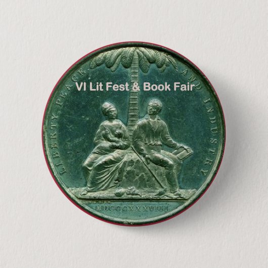 Button voor de VI Lit Fest & Book Fair (Voorkant)