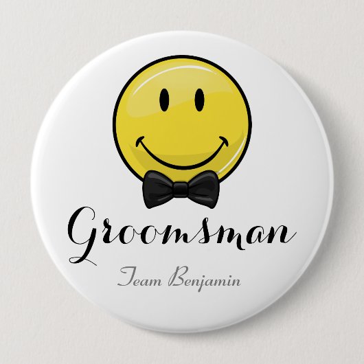 Button voor het glimlachen van de Groomsmen Weddin (Voorkant)