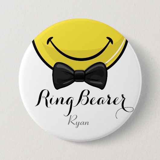 Button voor het glimlachen van RingBearer Wedding (Voorkant)