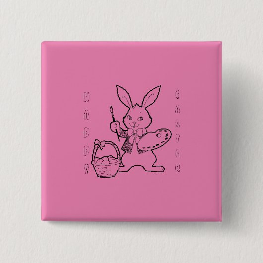 Button voor het schilderen van eicellen, roze, paa (Voorkant)