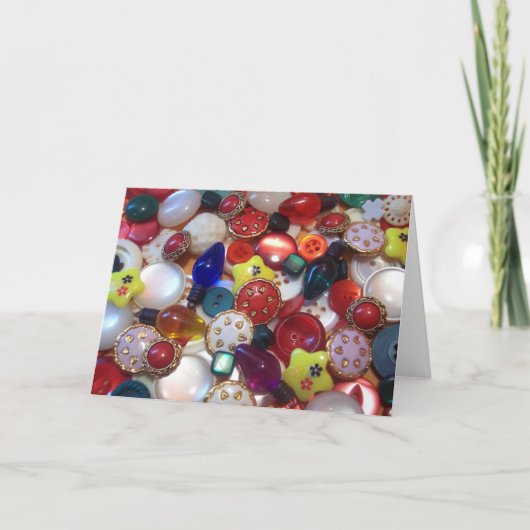 Button voor kerstmis Collage Feestdagen Kaart (Voorkant)