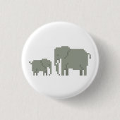Button voor moeder en Baby olifant Pixel (Voorkant)