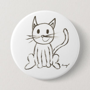 Button voor ronde Kat, geverfd