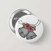Button voor weddenschappen met roze rozen (Voorkant /achterkant)