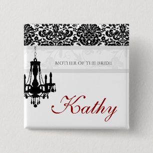 Button voor weddenschapsnamen Chandelier BW Damask