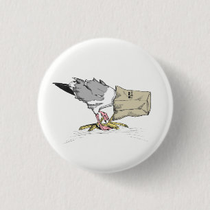 Button voor zeegleeuw Funny Bird Illustration