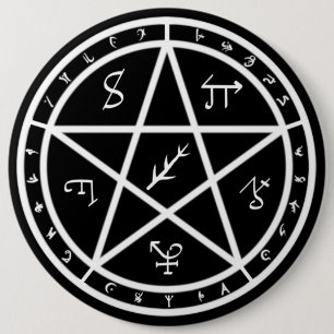 Button voor zegels - wit op zwart