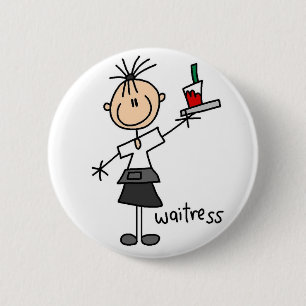Button Waitress-stickfiguur