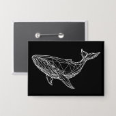 Button White Whale Minimalist  (Voorkant / Achterkant)