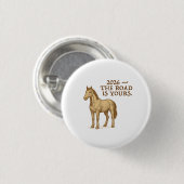 Button with motivational text and horse (Voorkant /achterkant)