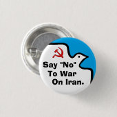 Button "Zeg nee tegen oorlog tegen Iran" (Voorkant /achterkant)