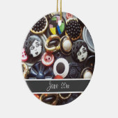 Buttonnen Flapper Zwart-wit Keramisch Ornament (Rechts)