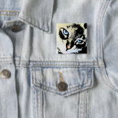 Buttonnen inktkat vierkante button 5,1 cm (In situ)