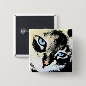 Buttonnen inktkat vierkante button 5,1 cm (Voorkant /achterkant)