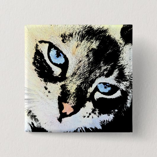 Buttonnen inktkat vierkante button 5,1 cm (Voorkant)