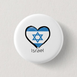 Buttonnen Israel Flag Heart Love Ronde Button 3,2 Cm