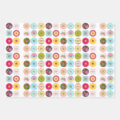 Buttonnen met bloemen en pooldots Inpakpapier Vel (Voorkant 2)