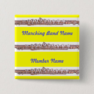 Buttonnen met markeringsband ~ Flute Vierkante Button 5,1 Cm