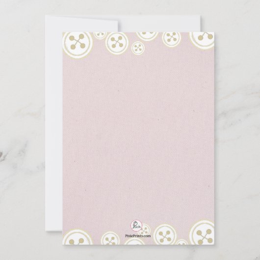 Buttonnen 'n Bows Fotouitnodiging Kaart (Achterkant)