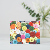 Buttonnen naaien foto Briefkaart (Staand voorkant)