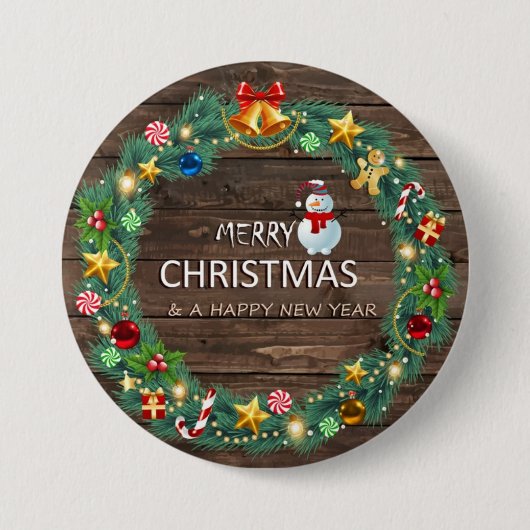 Buttonnen & patches > Buttonnen kerst Ronde Button 7,6 Cm (Voorkant)