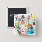 BUTTONNEN REFLECT VIERKANTE BUTTON 5,1 CM (Voorkant /achterkant)