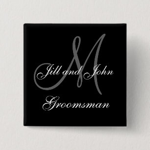 Buttonnen van Aangepaste Groomsman Weddenschap Vierkante Button 5,1 Cm