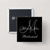 Buttonnen van de Aangepaste bruidsbruiloft Vierkante Button 5,1 Cm (Voorkant /achterkant)