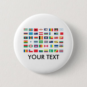 Buttonnen van de wereldvlag ronde button 5,7 cm