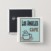 Buttonnen van Los Angeles Cafe Vierkante Button 5,1 Cm (Voorkant /achterkant)