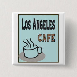 Buttonnen van Los Angeles Cafe Vierkante Button 5,1 Cm