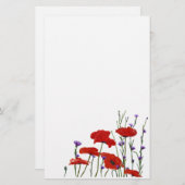 Buttonnen van papavers en bachelor briefpapier (Voorkant / Achterkant)