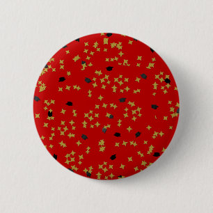 Buttonnen van rode Afstuderen Confetti Ronde Button 5,7 Cm