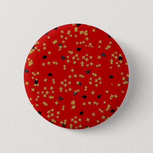 Buttonnen van rode Afstuderen Confetti Ronde Button 5,7 Cm (Voorkant)