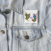 Buttonnen voor de kikkervisregel vierkante button 5,1 cm (In situ)