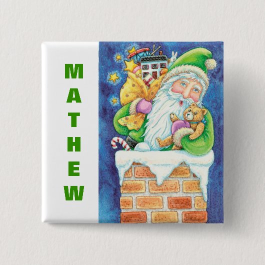 Buttonnen voor kerststuring personaliseren vierkante button 5,1 cm (Voorkant)