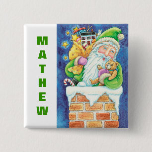 Buttonnen voor kerststuring personaliseren vierkante button 5,1 cm