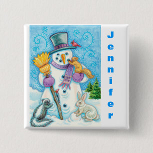 Buttonnen voor kerststuring personaliseren vierkante button 5,1 cm