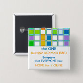 Buttonnen voor MS-bewustzijn van het team bij mult Vierkante Button 5,1 Cm (Voorkant /achterkant)