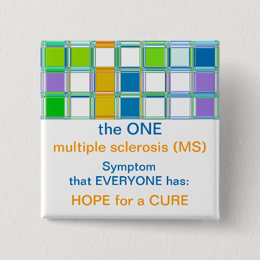 Buttonnen voor MS-bewustzijn van het team bij mult Vierkante Button 5,1 Cm (Voorkant)