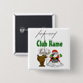 Buttonnen voor Santa & Rudolph Ham Radio Vierkante Button 5,1 Cm (Voorkant /achterkant)