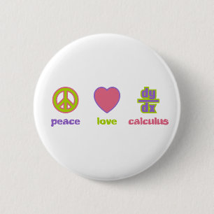 Buttonnen voor vrede, liefde en rekenen ronde button 5,7 cm