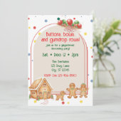 Buttons, Bows, & Gumdrop Rows Gingerbread Kaart (Staand voorkant)