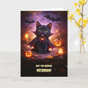 Buur Gelukkig Halloween Schattig Klein Zwart Katje Kaart
