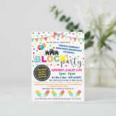 Buurblokpartij Uitnodigen Briefkaart (Staand voorkant)