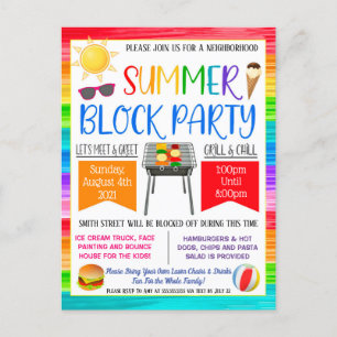 Buurblokpartij Uitnodigen Briefkaart