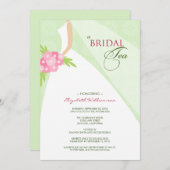 Buurdress Bridal Tea Invitation (groen) Kaart (Voorkant / Achterkant)