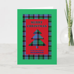 Buurman, kerstboom met Tartan Feestdagen Kaart