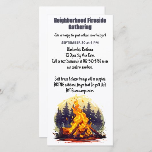 Buurt Fireside Verzamelen Digitale Download Save The Date (Voorkant / Achterkant)