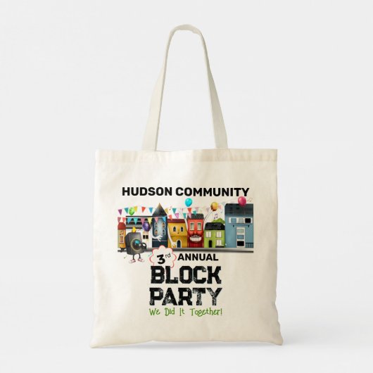 Buurtblokkeringsfeestje Tote Bag (Achterkant)